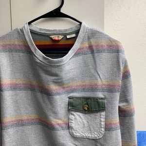 Vans Grey Striped Crewneck Skate Sweatshirt